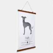 Blau-Italienischer Grauhund mit Paste und benutzer Wandteppich Mit Holzrahmen (Gewinkelt)