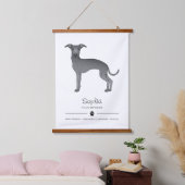 Blau-Italienischer Grauhund mit Paste und benutzer Wandteppich Mit Holzrahmen (Schlafzimmer)