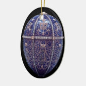 Blau Jeweled Ei-Verzierung Keramikornament (Links)