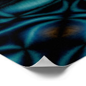 Blau-Kaleidoskop-Muster Poster (Ecke)