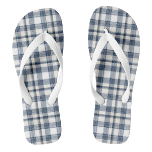 Blau Kariert 1 Badesandalen