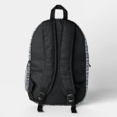 Blau Kariert 1 Bedruckter Rucksack (Rückseite)