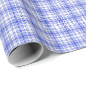 Blau Kariert 2 Geschenkpapier (Rolleneckpunkt)