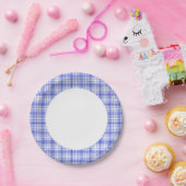 Blau Kariert 2 Pappteller (Party)