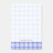 Blau Kariert 2 Post-it Klebezettel (Vorderseite)