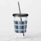 Blau Kariert Acryltrinkbecher (Links)
