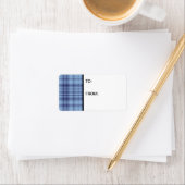 Blau Kariert Adressaufkleber (Insitu)