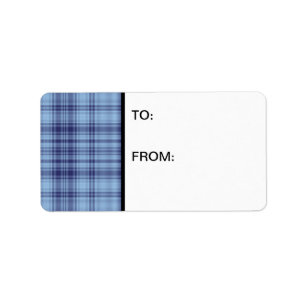 Blau Kariert Adressaufkleber