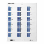 Blau Kariert Adressaufkleber (Vorne)