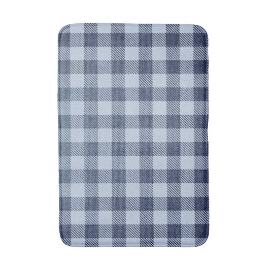 Blau Kariert Badematte (Vorderseite Vertikal)