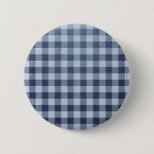 Blau Kariert Button (Vorderseite)