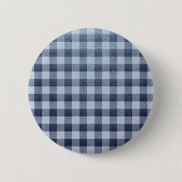 Blau Kariert Button