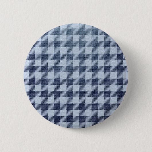 Blau Kariert Button (Vorderseite)
