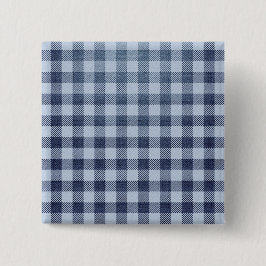 Blau Kariert Button