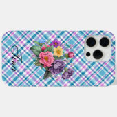 Blau Kariert Case-Mate iPhone Hülle (Rückseite (Horizontal))