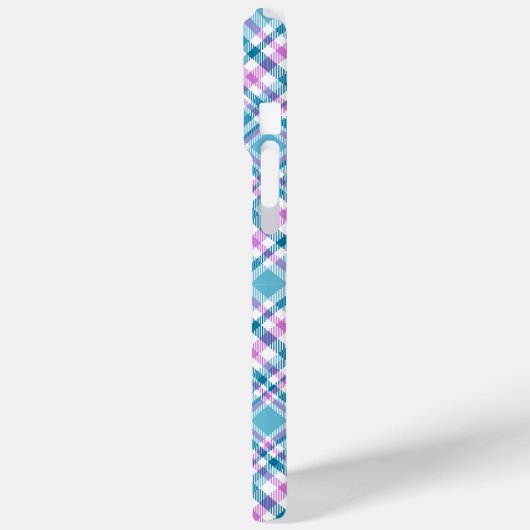 Blau Kariert Case-Mate iPhone Hülle (Rückseite / Links)