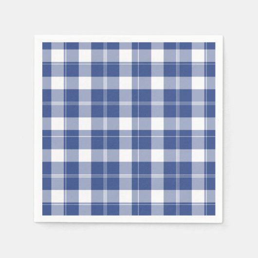 Blau Kariert für Hanukkah Holiday Paper Napkins Serviette (Vorderseite)