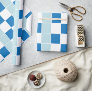 Blau kariert geschenkpapier