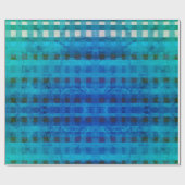 Blau Kariert, Gingham Pattern Wrapping Paper Geschenkpapier (Flach)