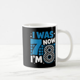 Blau kariert ich war 7 jetzt bin ich 8 Geburtstags Kaffeetasse