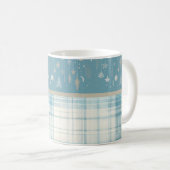 Blau Kariert Kaffeetasse (VorderseiteRechts)