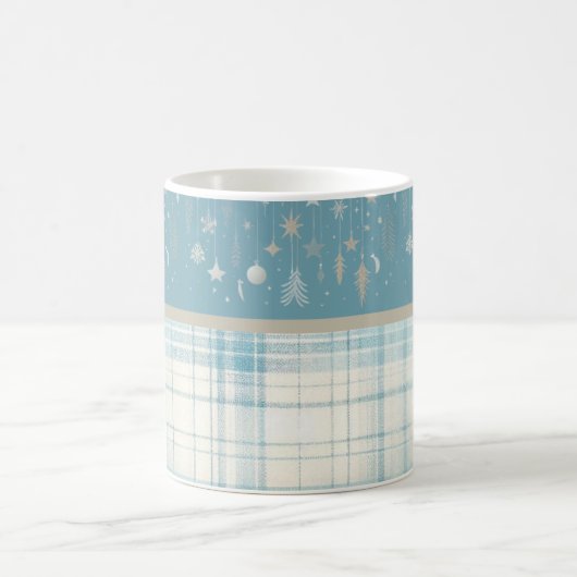 Blau Kariert Kaffeetasse (Mittel)