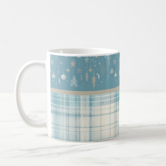 Blau Kariert Kaffeetasse (Links)