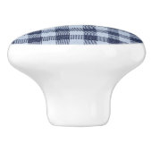 Blau Kariert Keramikknauf (Seitenansicht)