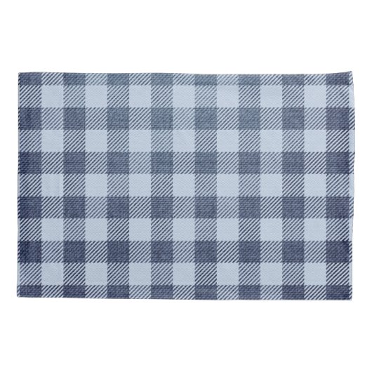 Blau Kariert Kissenbezug (Rückseite)