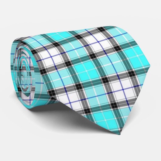 Blau Kariert Krawatte (Gerollt)