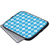 Blau Kariert Laptopschutzhülle (Vorne Knopf)