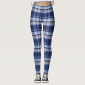 Blau Kariert Leggings (Vorderseite)