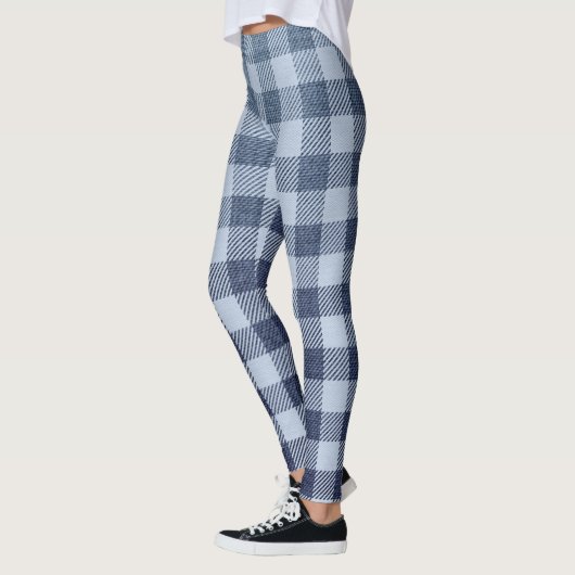 Blau Kariert Leggings (Links)