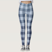 Blau Kariert Leggings (Vorderseite)