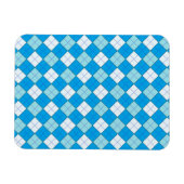 Blau Kariert Magnet (Horizontal)