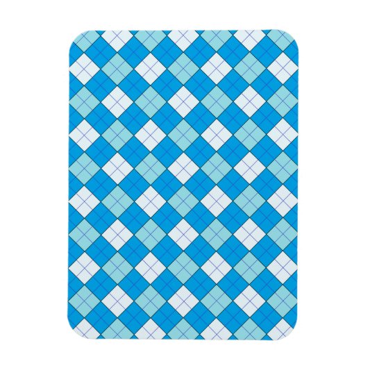 Blau Kariert Magnet (Vertikal)
