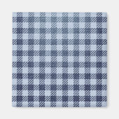 Blau Kariert Magnet (Vorne)