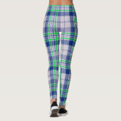 Blau Kariert mit grünen Leggings (Rückseite)