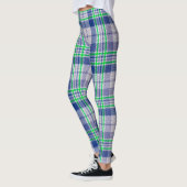 Blau Kariert mit grünen Leggings (Links)