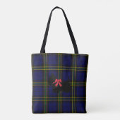 Blau kariert mit Scottish Terrier mit rotem Bugbog Tasche (Rückseite)