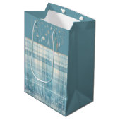 Blau Kariert Mittlere Geschenktüte (Vorderseite Schrägansicht)