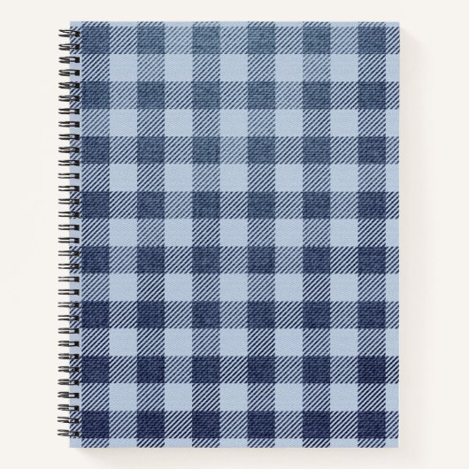 Blau Kariert Notizblock (Vorderseite)