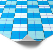 Blau Kariert Poster (Ecke)