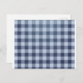 Blau Kariert Postkarte (Vorne/Hinten)