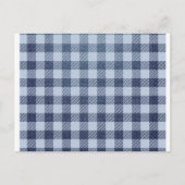 Blau Kariert Postkarte (Vorderseite)