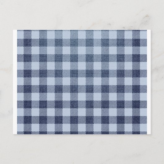 Blau Kariert Postkarte (Vorderseite)