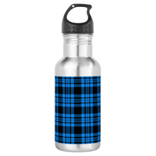 Blau Kariert, Schwarzer Tartan; Muster-Design Edelstahlflasche