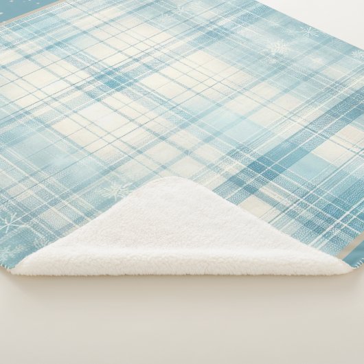 Blau Kariert Sherpadecke (3/4)