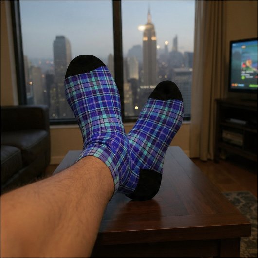Blau Kariert Socken