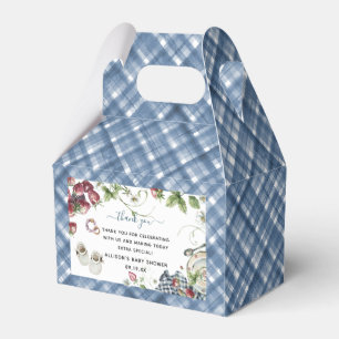Blau kariert   Sommer-Picknick-Baby-Party Geschenkschachtel